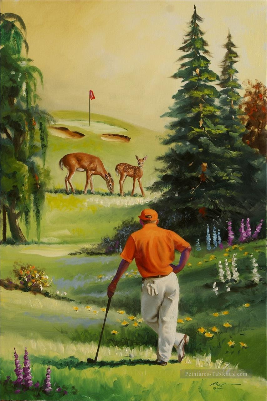 terrain de golf 05 impressionniste Peintures à l'huile